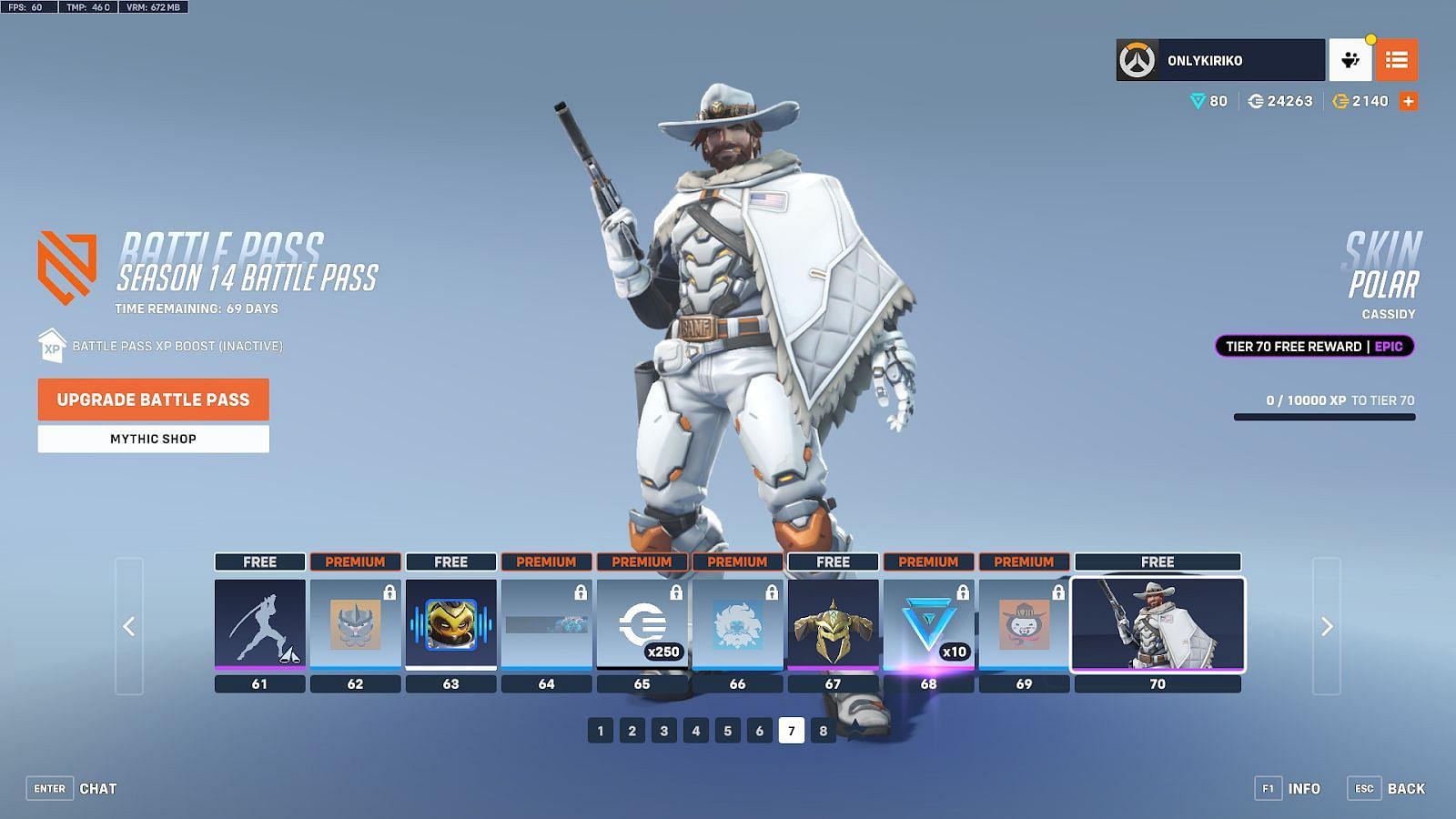 Overwatch 2 Season 14 Battle Pass Tier 61-70 (Image via Blizzard)