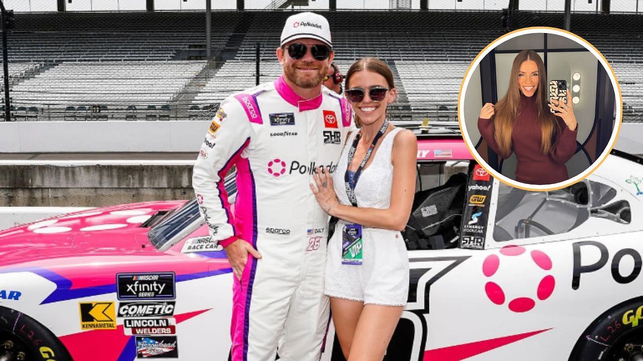 Conor Daly and his girlfriend Amymarie Gaertner | Image via Instagram/@conordaly22 - Inset via Instagram story/@amymarie