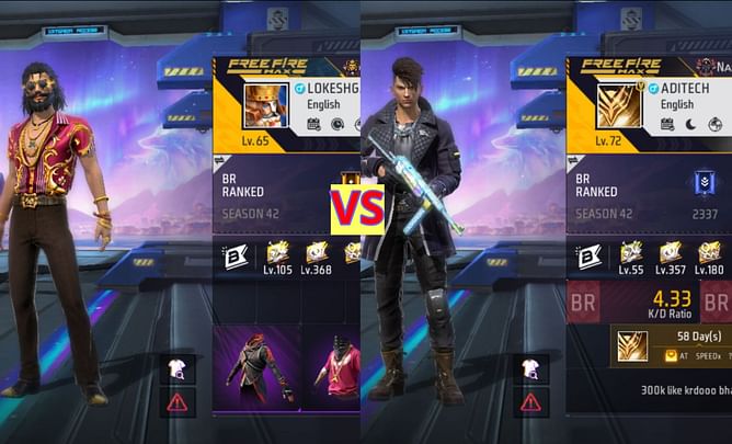 Lokesh Gamer vs Aditech: किसके Free Fire MAX में बेहतर स्टैट्स हैं?