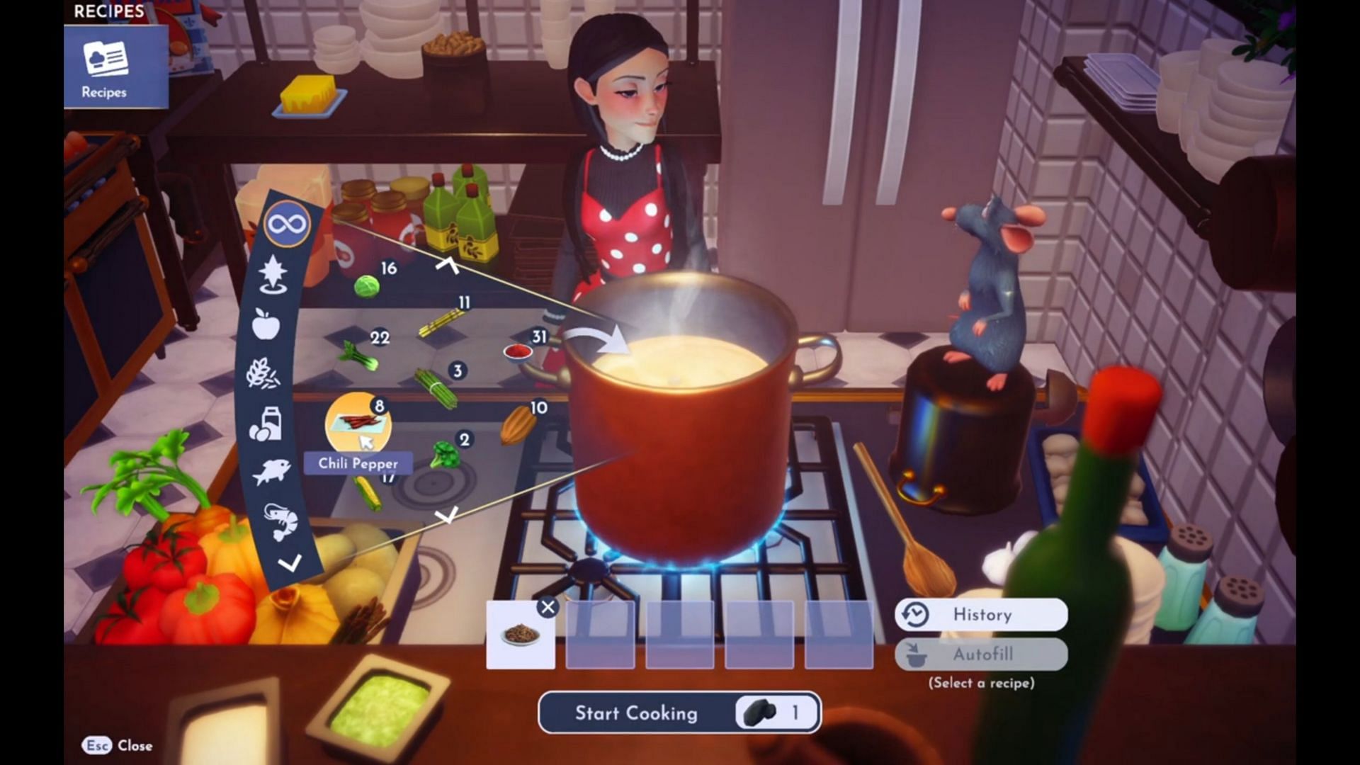 Put all the ingredients required inside the cooking pot to make the dish (Image via Gameloft)