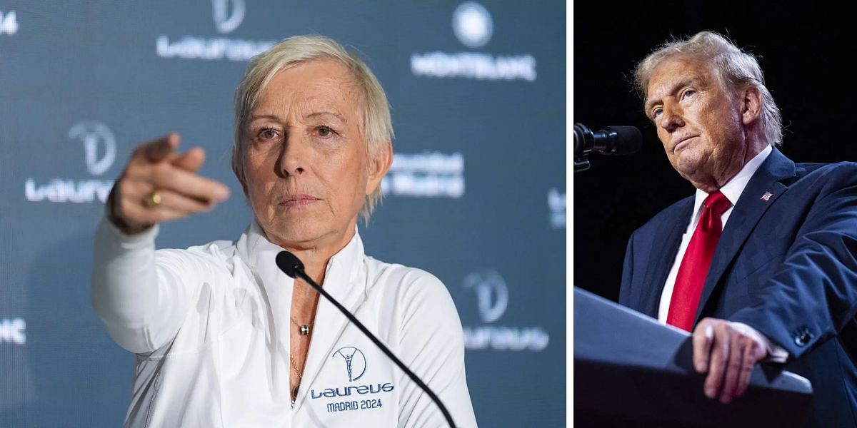 Martina Navratilova (L) and Donald Trump (R) (Source: Getty Images)