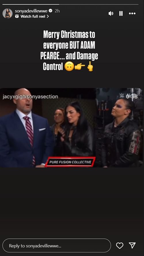 A screenshot of Sonya Deville's Instagram Story.