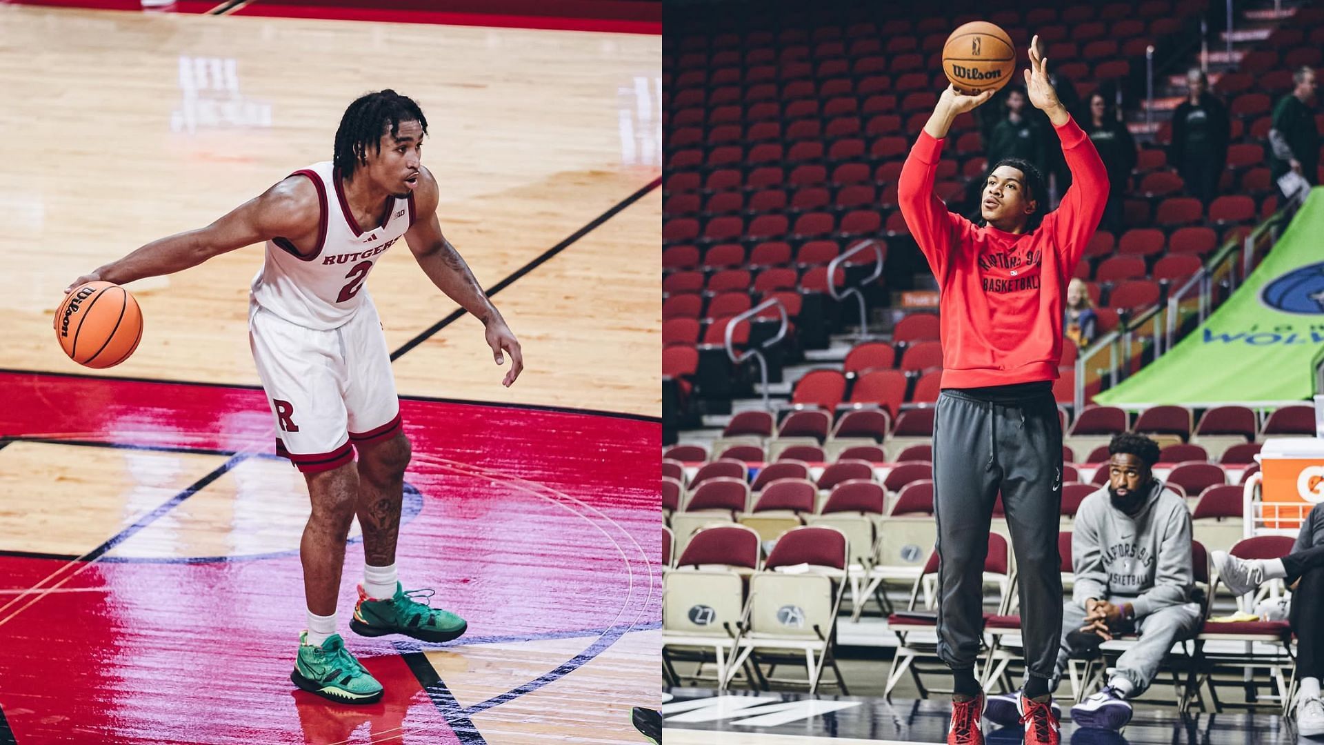 Rutger guard Dylan Harper, former Toronto Raptors guard Ron Harper Jr.. Photo Credits: Dylan Harper