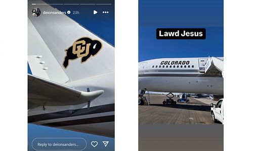 Coach Prime drops a two-word message as he shows off Colorado's eye-catching plane. (Image credits: Sanders' Instagram)