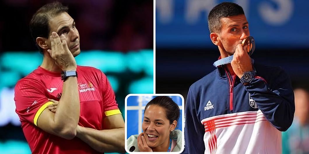 Rafael Nadal (L), Ana Ivanovic (Centre), Novak Djokovic (R)