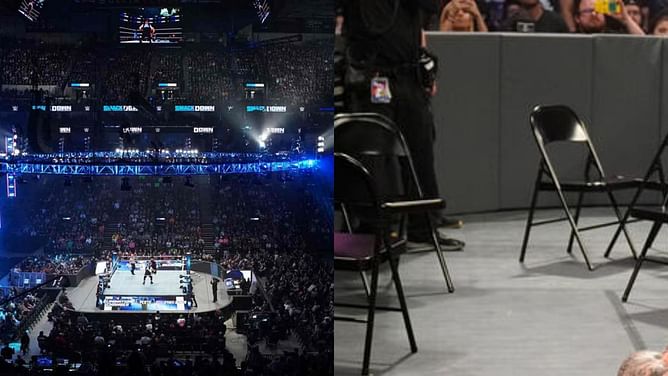 6'8" WWE Superstar suddenly attacked with a steel chair on SmackDown; gets up immediately and walks away