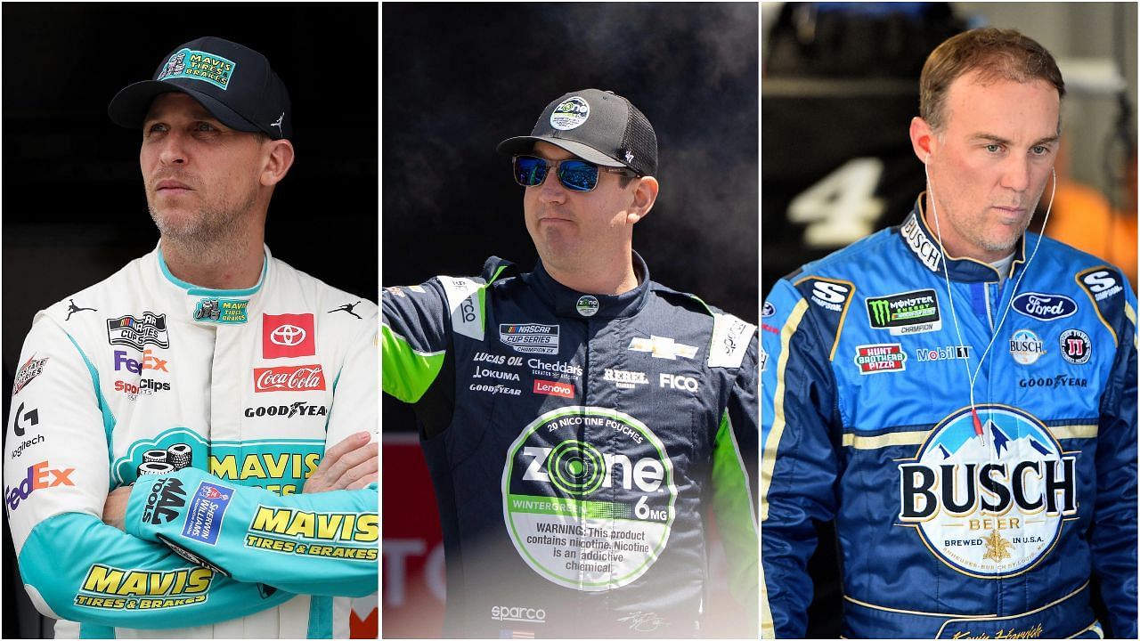 In Picture: Denny Hamlin, Kyle Busch, and Kevin Harvick (from Left). Credit: Imagn Images.