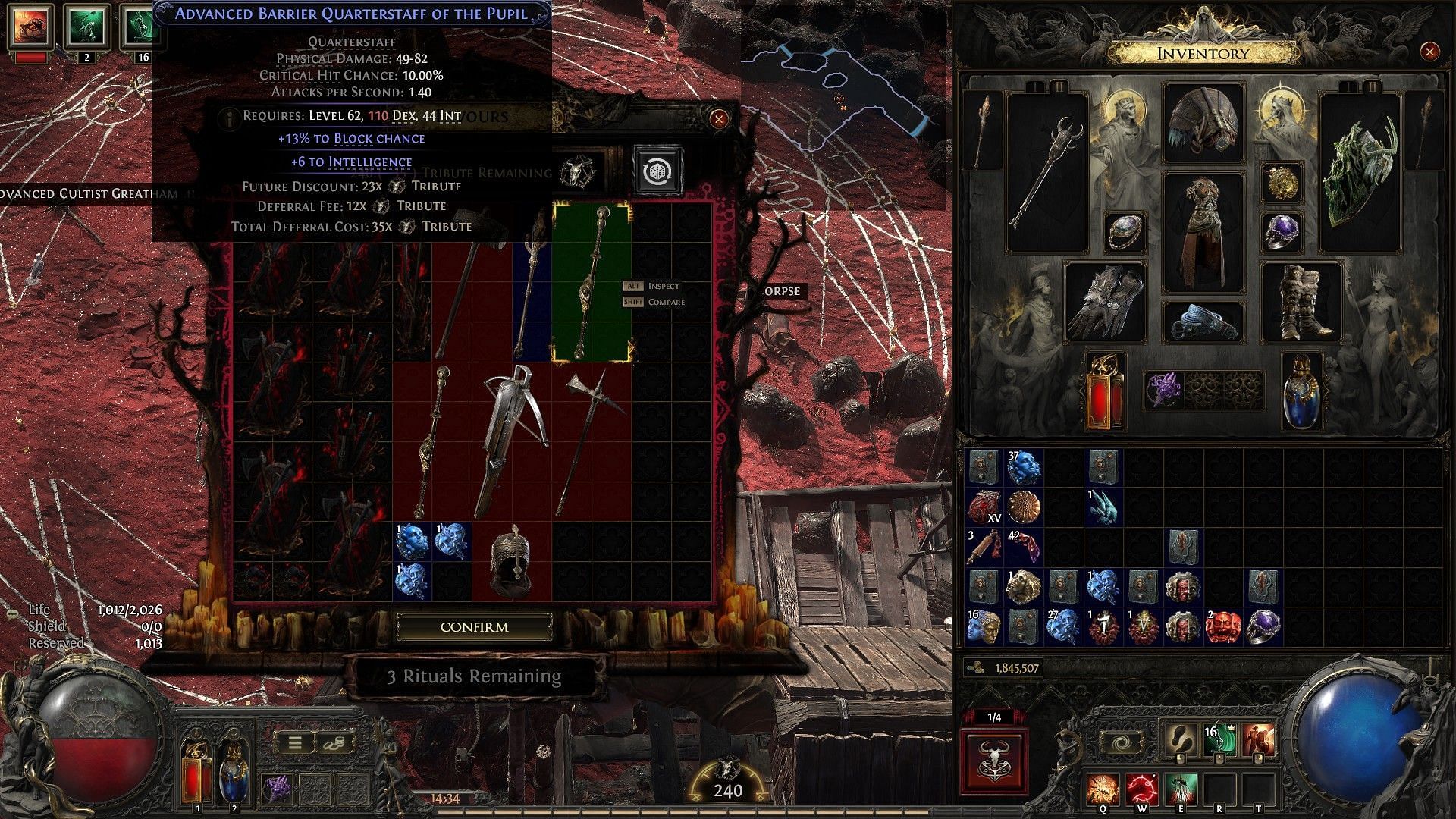 Deferring a Quarterstaff in Path of Exile 2 (Image via GGG)