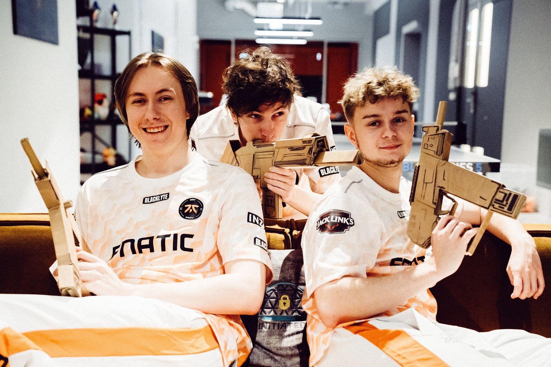 kaajak with his teammates &mdash; Boaster and chronicle (Image via Fnatic)