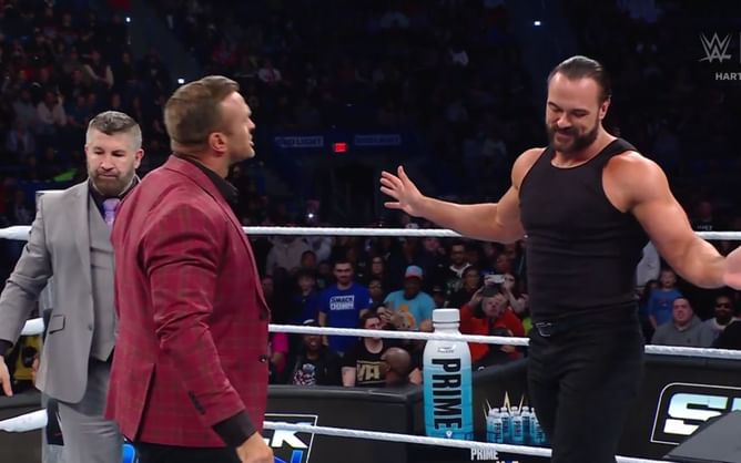 Drew McIntyre appears on SmackDown and takes out injured Bloodline member