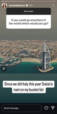 Samantha Busch's Instagram story