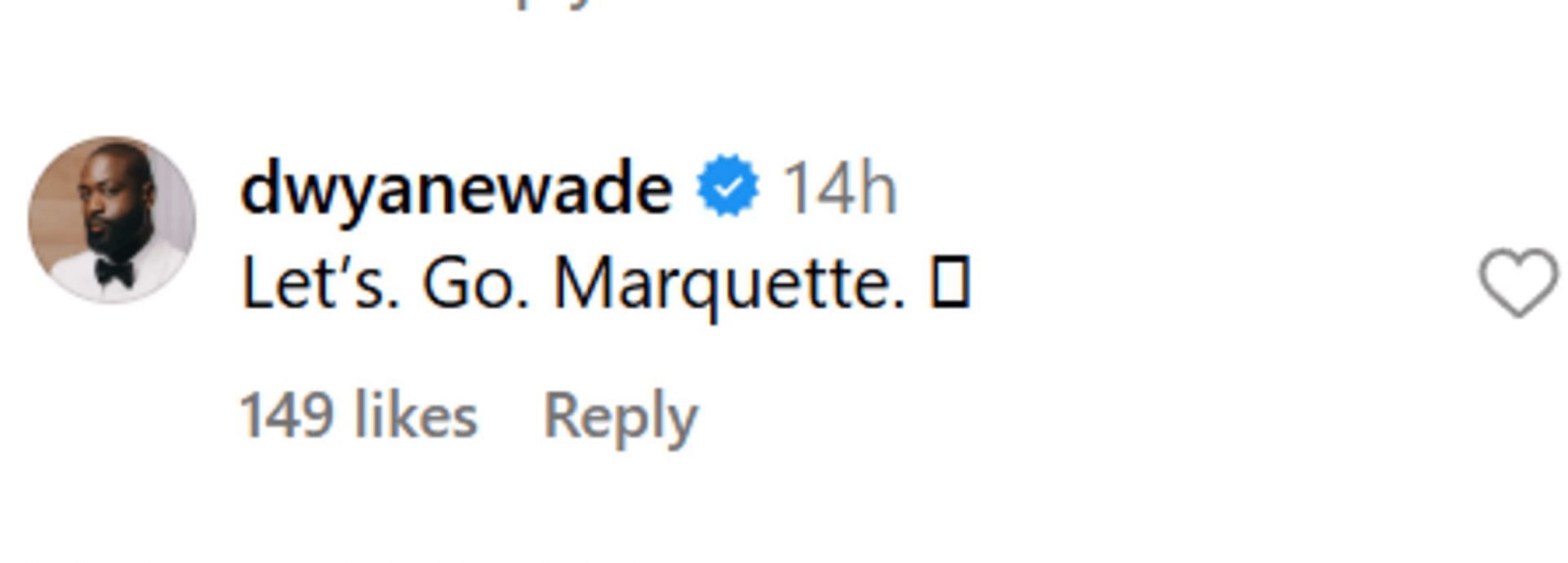 Marquette alum Dwayne Wade reacts to Adrien Stevens&#039; performance during The City of Palms Classic (Source: Instagram/sportscenternext)