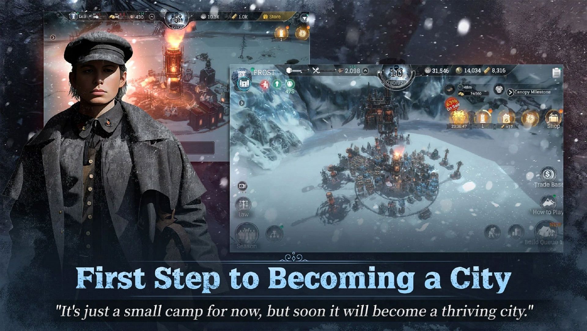 Frostpunk: Beyond the Ice is the official mobile game of Frostpunk (Image via Com2uS)