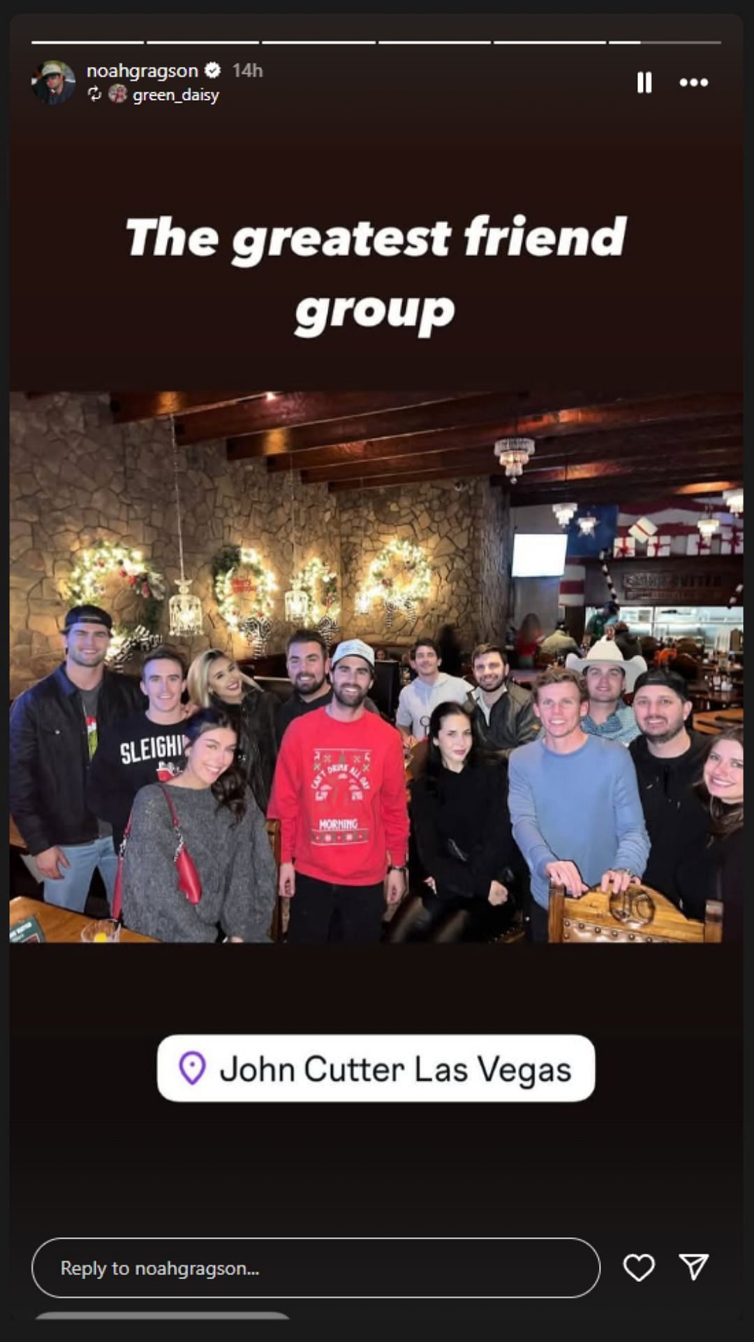 Noah Gragson Instagram story repost - Source: @noahgragson via @green_daisy on IG