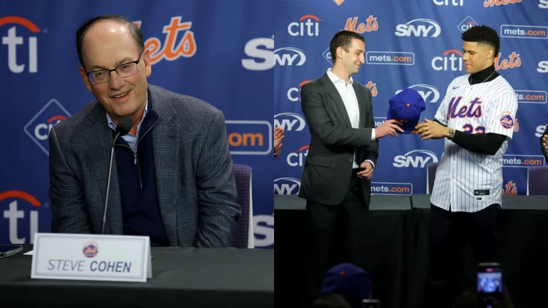 New York Mets Owner Steve Cohen, David Stearns, Juan Soto, &amp; Scott Boras