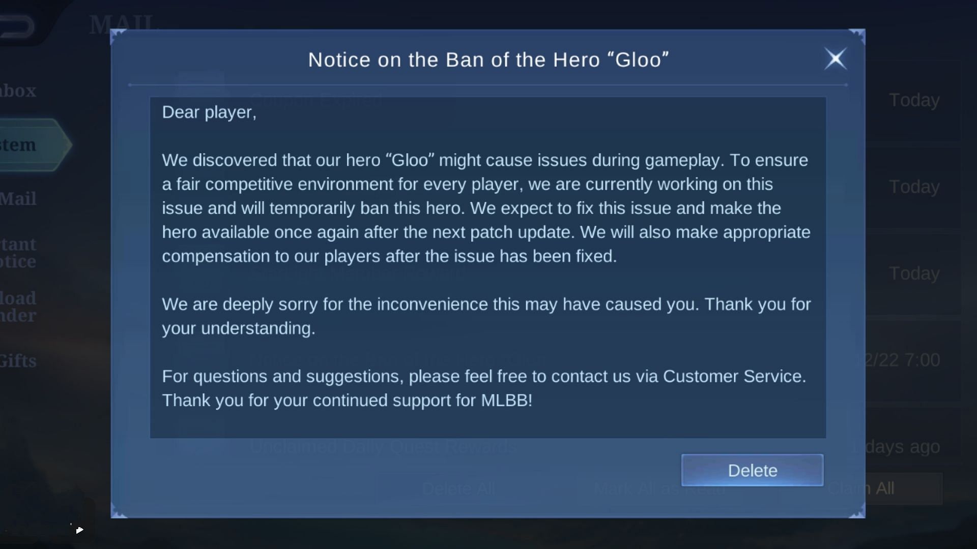 Moonton has banned Gloo for indefinite period (Image via Moonton Games)