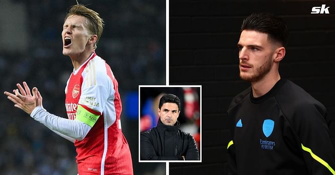 Arsenal boss Mikel Arteta explains why he took Martin Odegaard and Declan Rice off in goalless draw with Everton