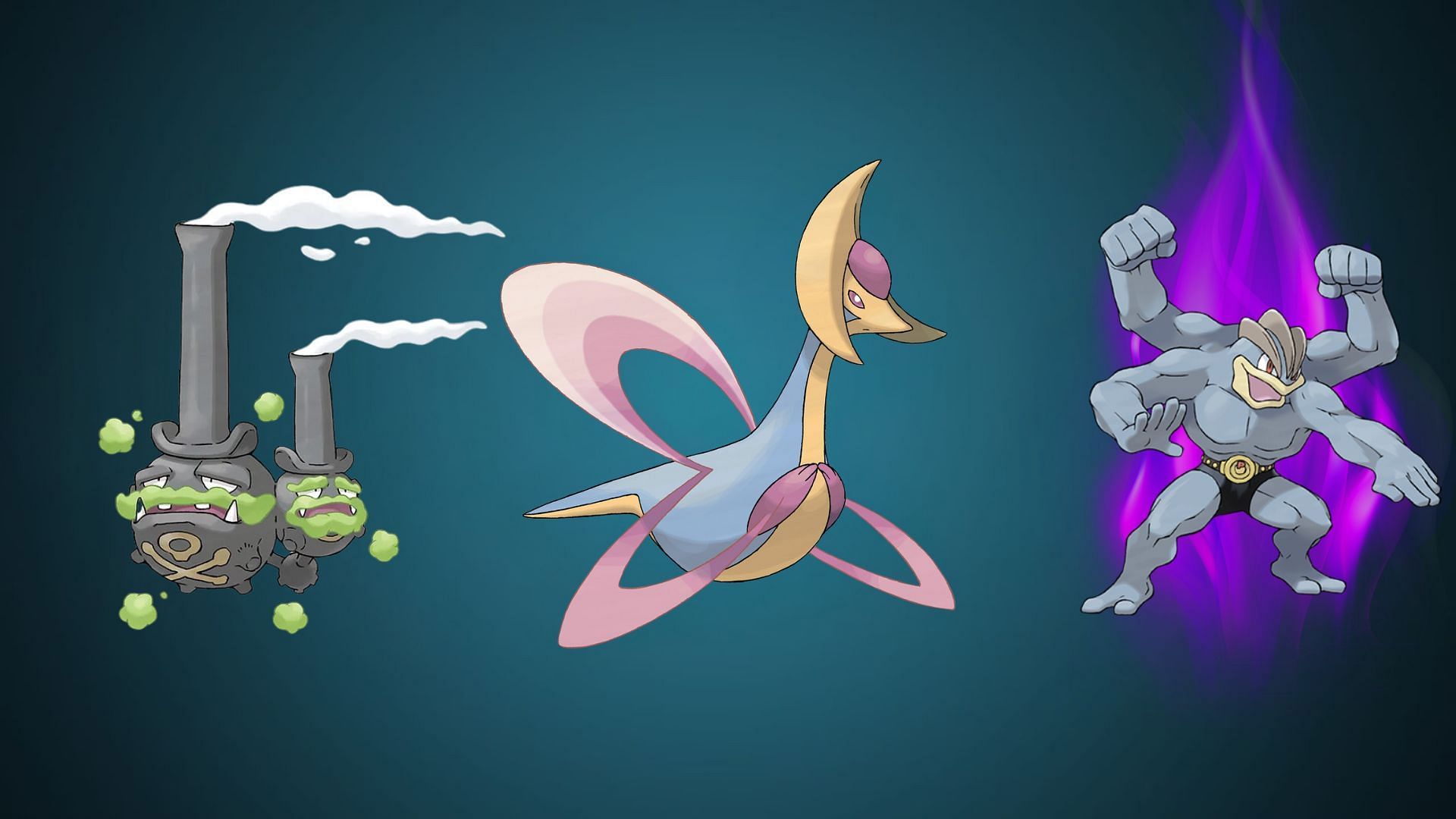 Galarian Weezing, Cresselia, and Shadow Machamp (Image via TPC)