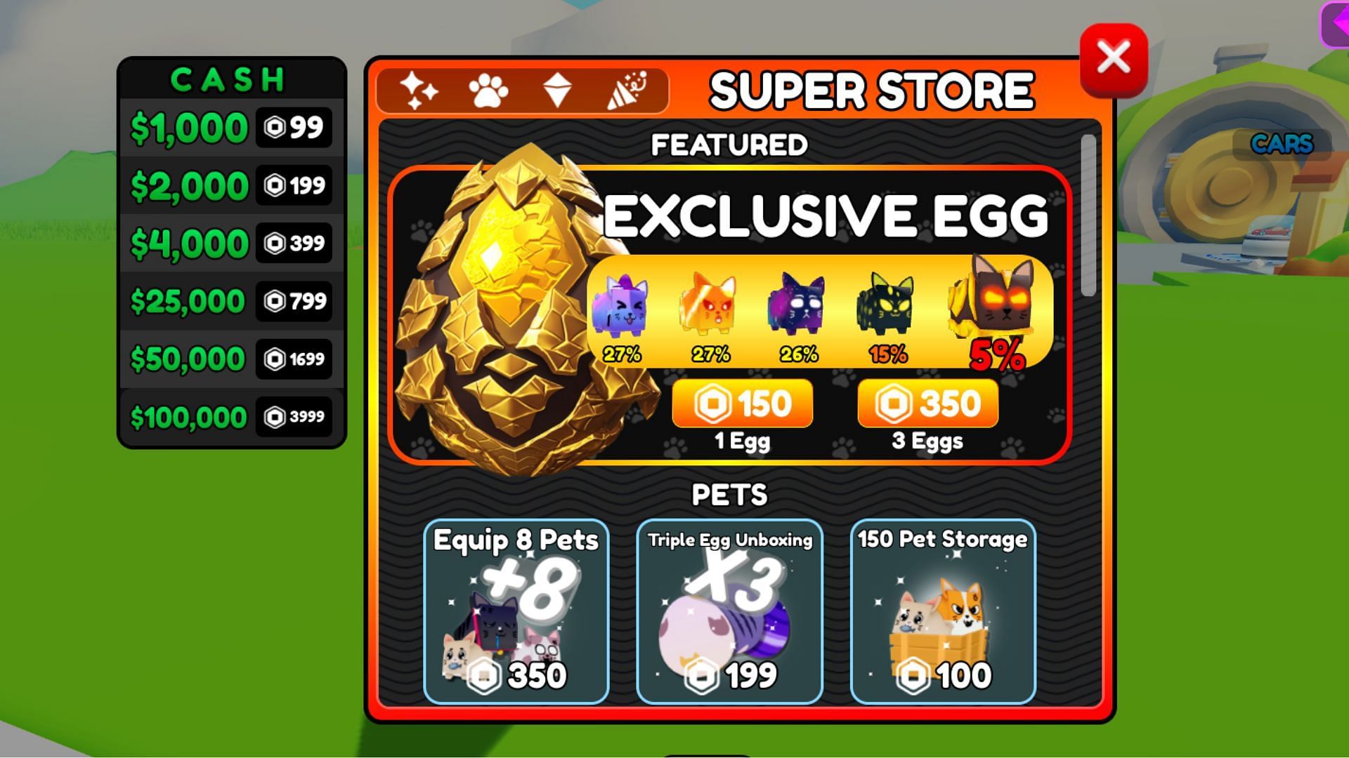 Shop for coins and pets in Pressure Wash Simulator 2 (Image via Roblox)