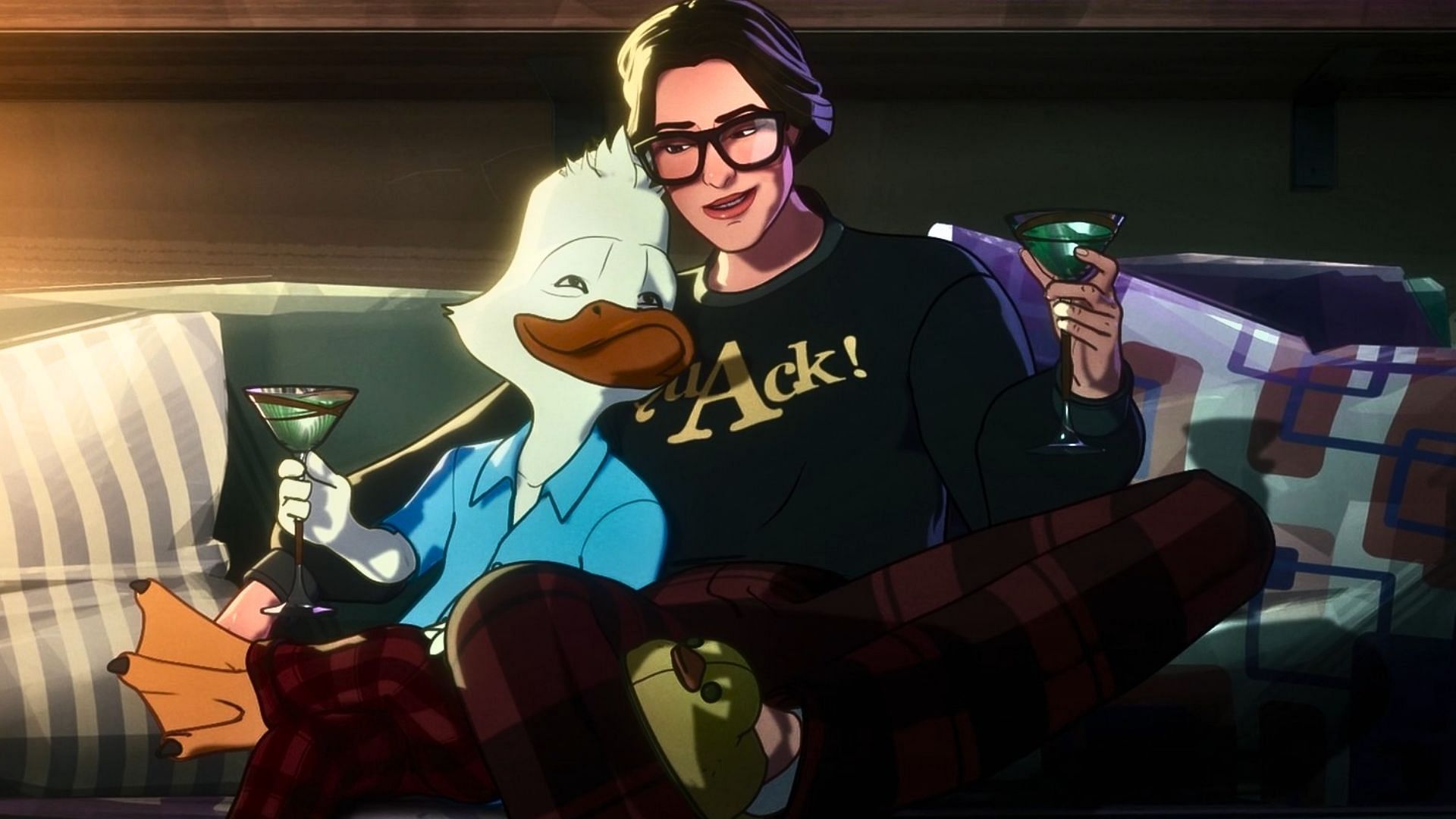 Howard the Duck and Darcy in a still from What If...? season 3 episode 4 (Image via Marvel Entertainment/ YouTube)