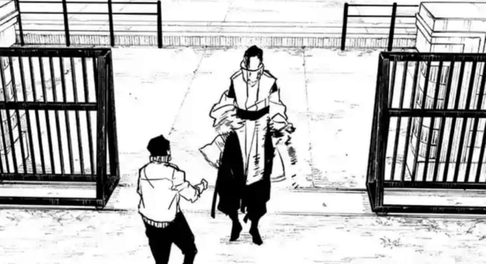 Kuguri enters the school in Kagurabachi chapter 62 (Image via Shueisha)