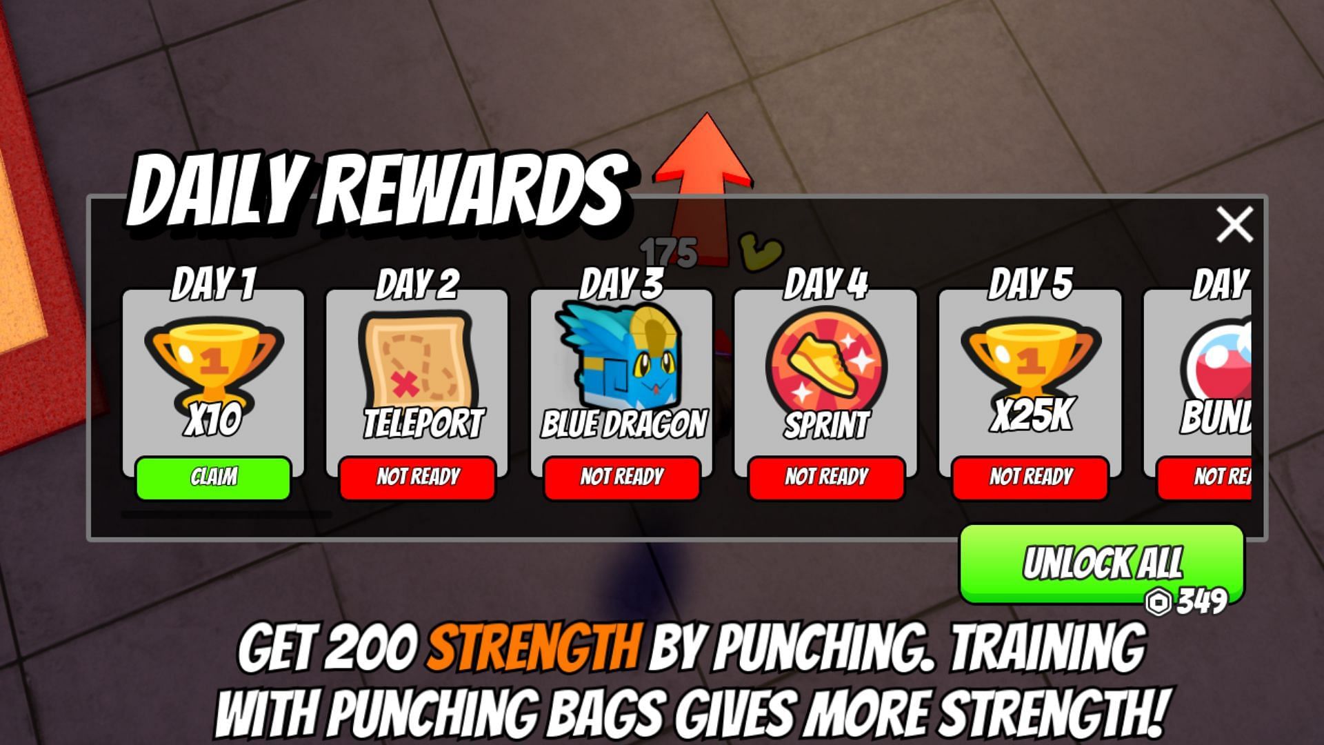 Enjoy daily rewards in Punch League (Image via Roblox)