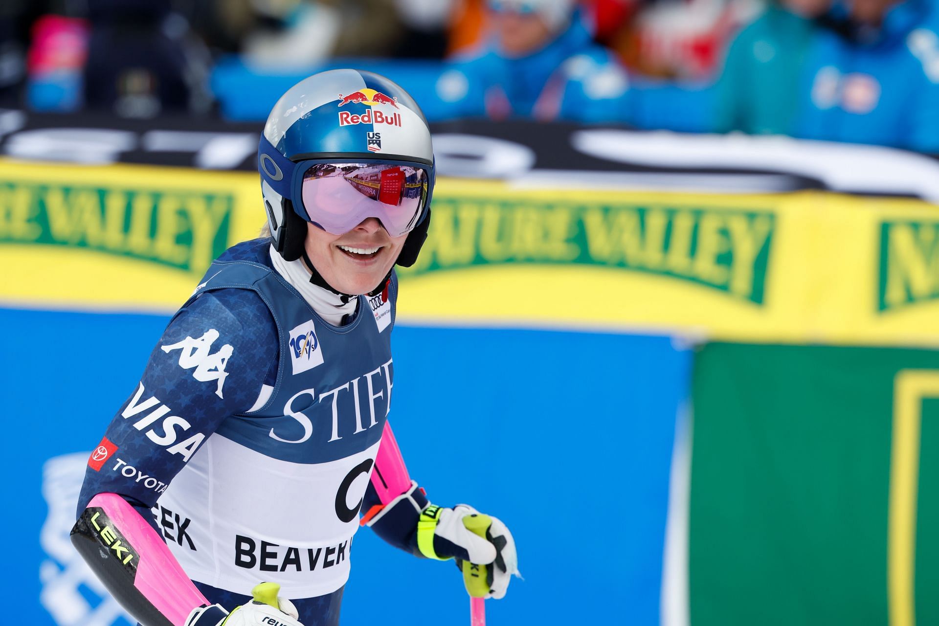 Lindsey Vonn during the Audi FIS Alpine Ski World Cup Women&#039;s Super G in Beaver Creek, USA. (Photo by Getty Images)