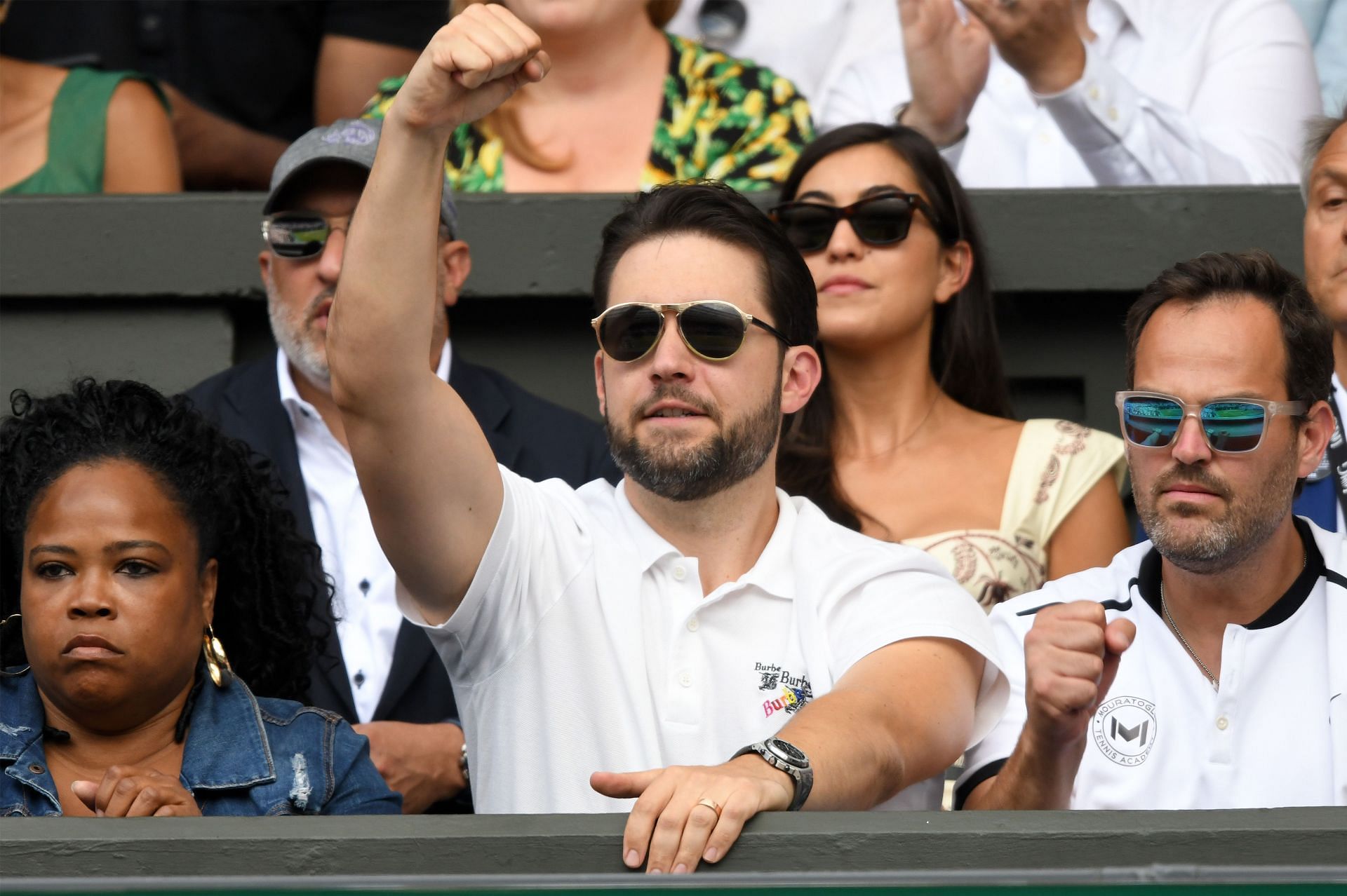 Ohanian donning a white t-shirt on the 10th day of the 2018 Wimbledon Championships (Image via: Getty Images)