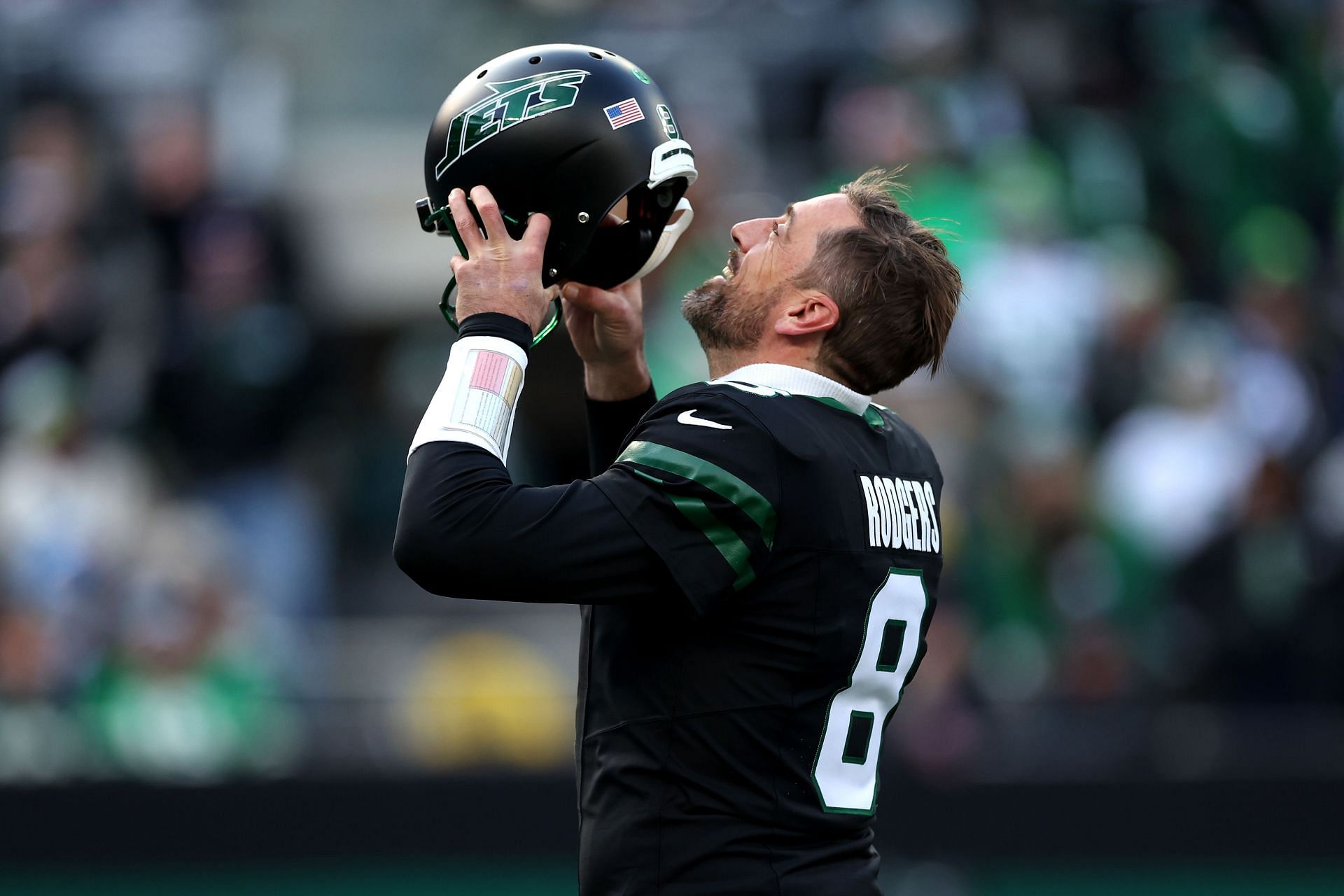 Aaron Rodger during an NFL game for the New York Jets (Credits: Getty)