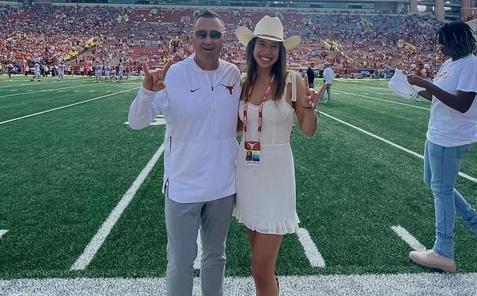 Steve Sarkisian with his daughter Ashley Sarkisian