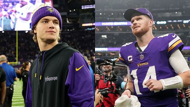 J.J. McCarthy reacts to Sam Darnold creating NFL history with Vikings amid  trade rumors