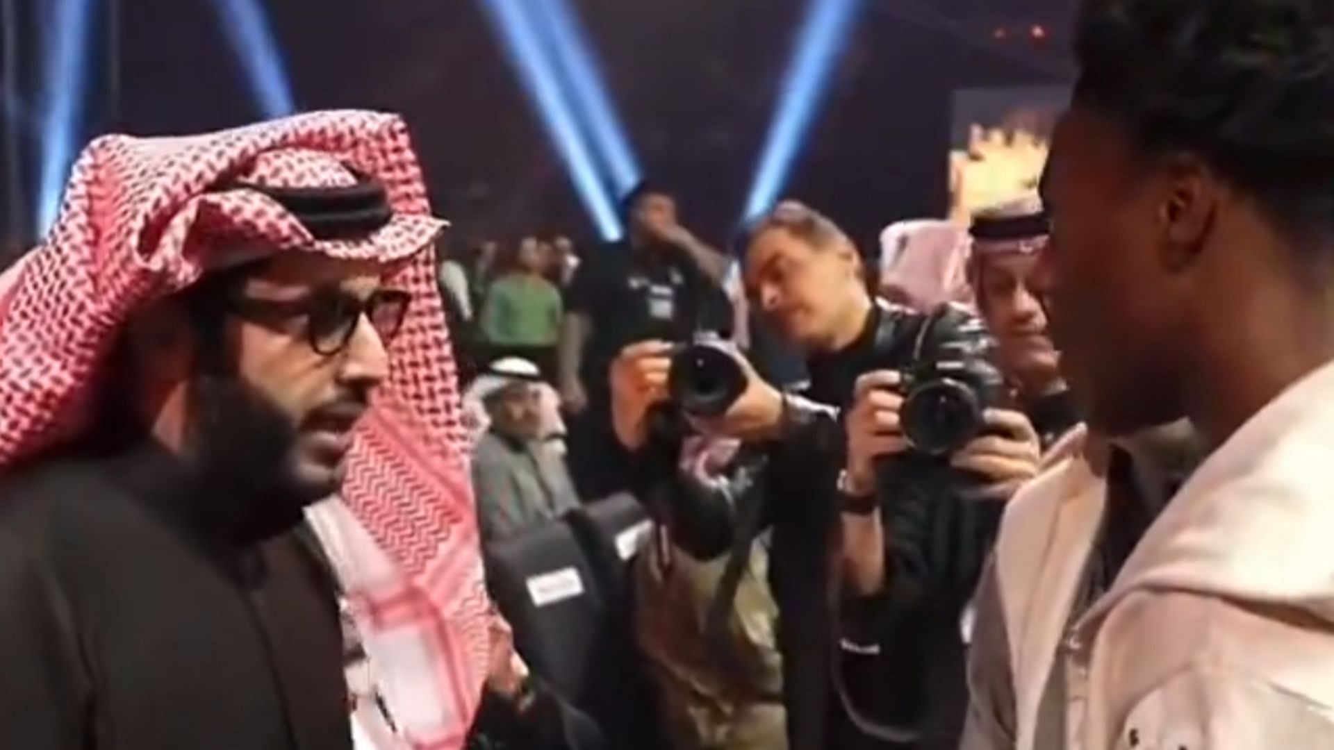 IShowSpeed met with Saudi Arabian official Turki bin Abdul Mohsen Al-Sheikh at a boxing event held in Riyadh (Image via @FearedBuck/X)