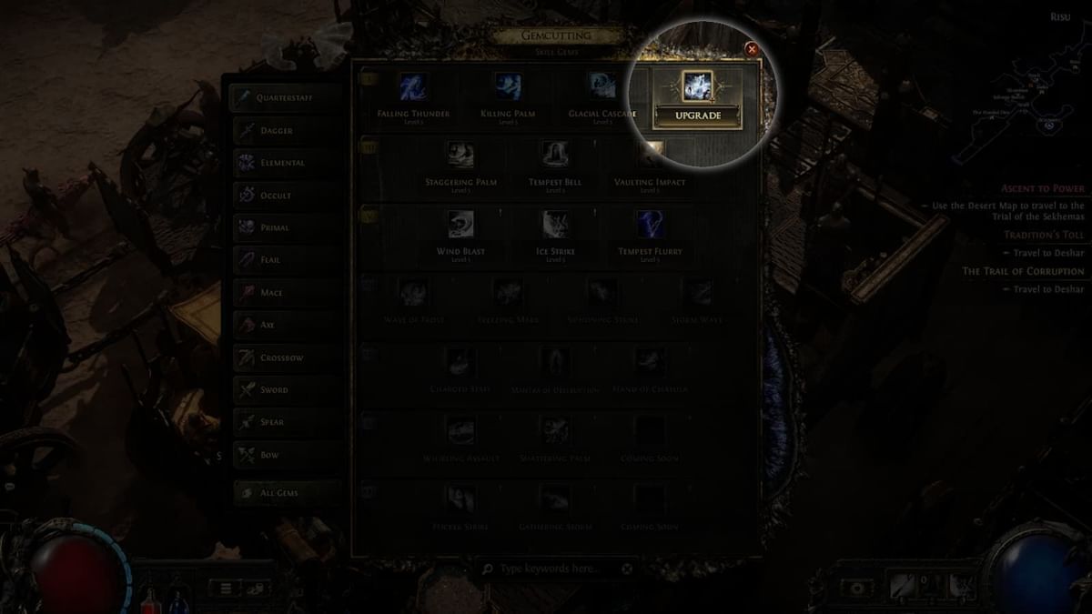 Path of Exile 2 Skill Gems and Gemcutting guide