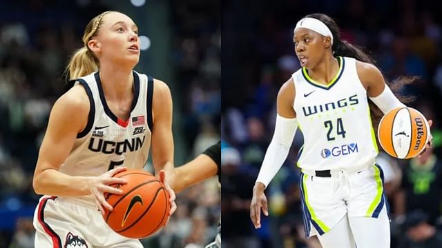 UConn guard Paige Bueckets, Dallas Wings guard Arike Ogunbowale. Photo Credits: Imagn