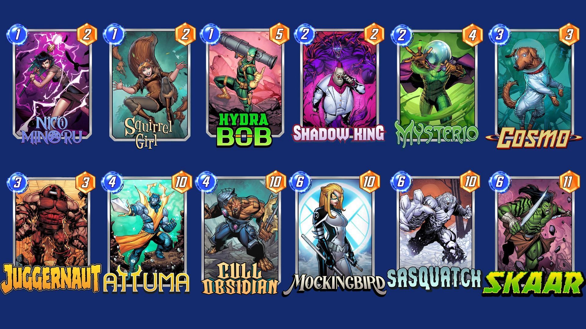 The Point Slam is a powerful Marvel Snap Cosmo deck. (Image via Nuverse)