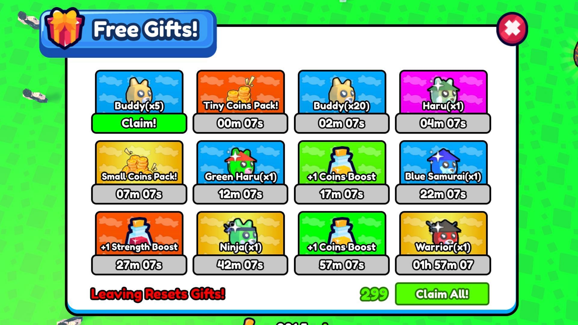 Get daily free gifts in Pup Army (Image via Roblox)