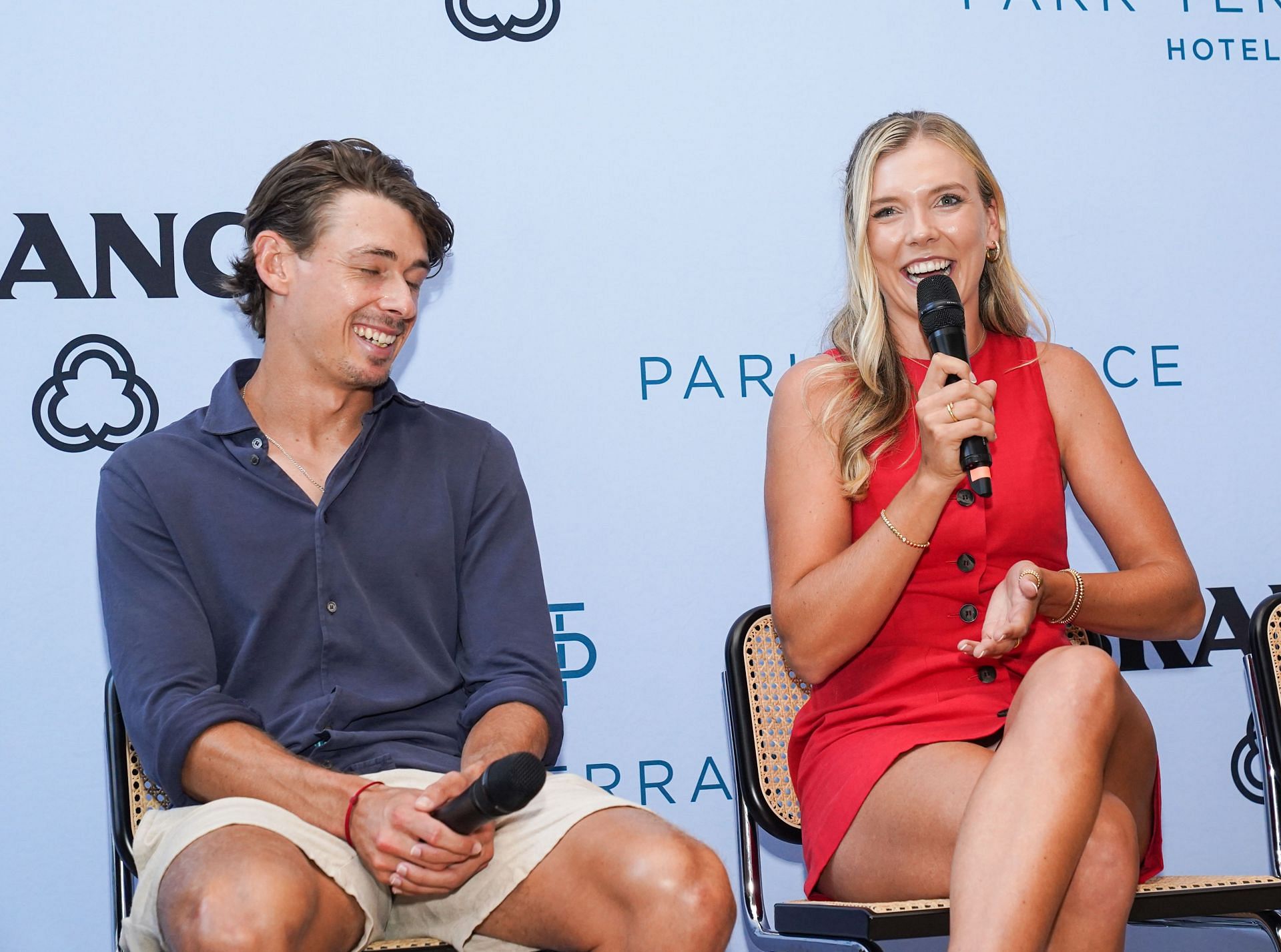 Alex de Minaur pictured with Katie Boulter in New York - Image Source: Getty