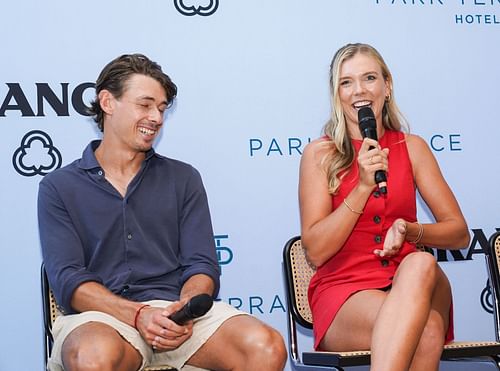 Alex de Minaur pictured with Katie Boulter in New York - Image Source: Getty