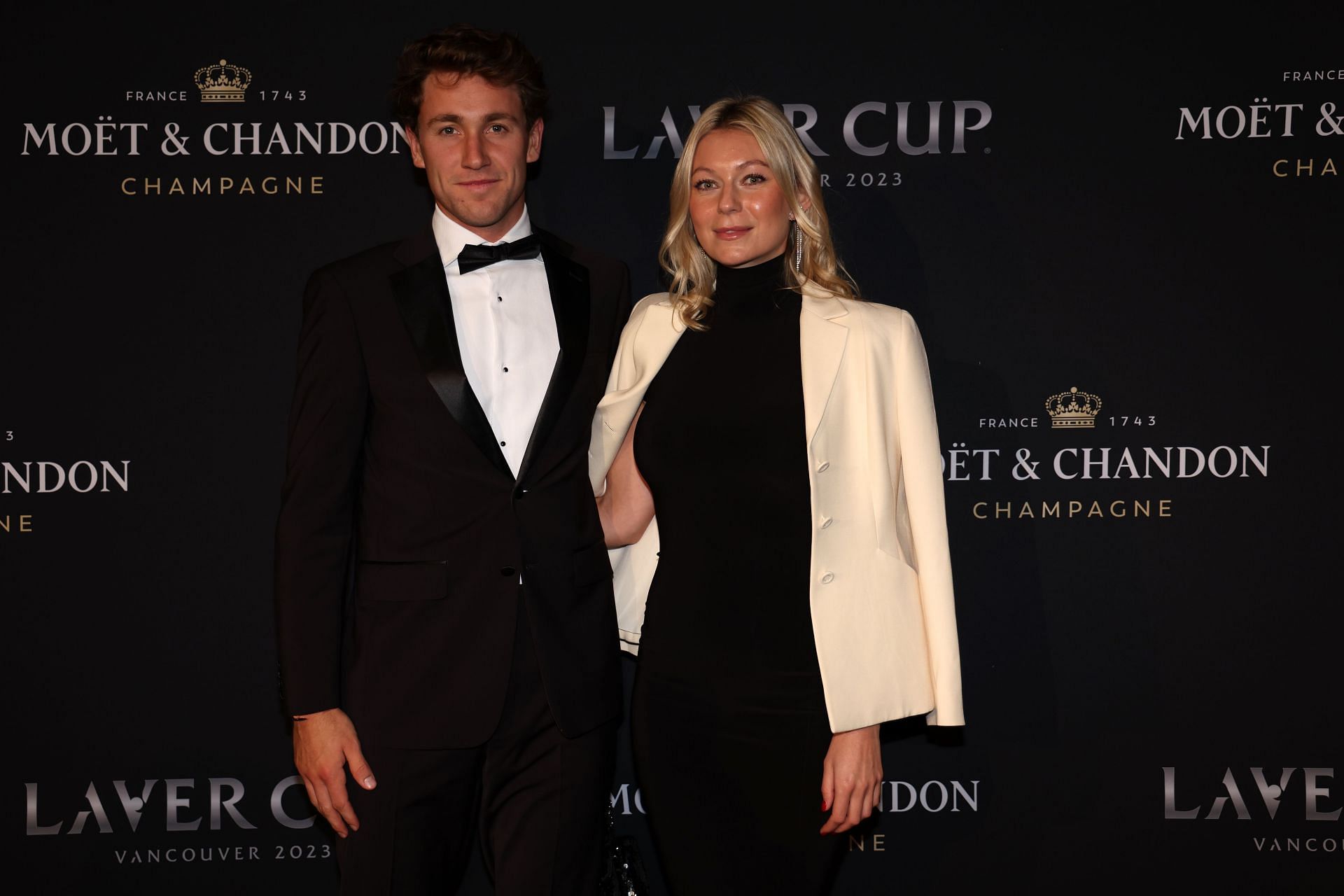 Casper Ruud pictured with Maria Galligani at the 2023 Laver Cup - Image Source: Getty