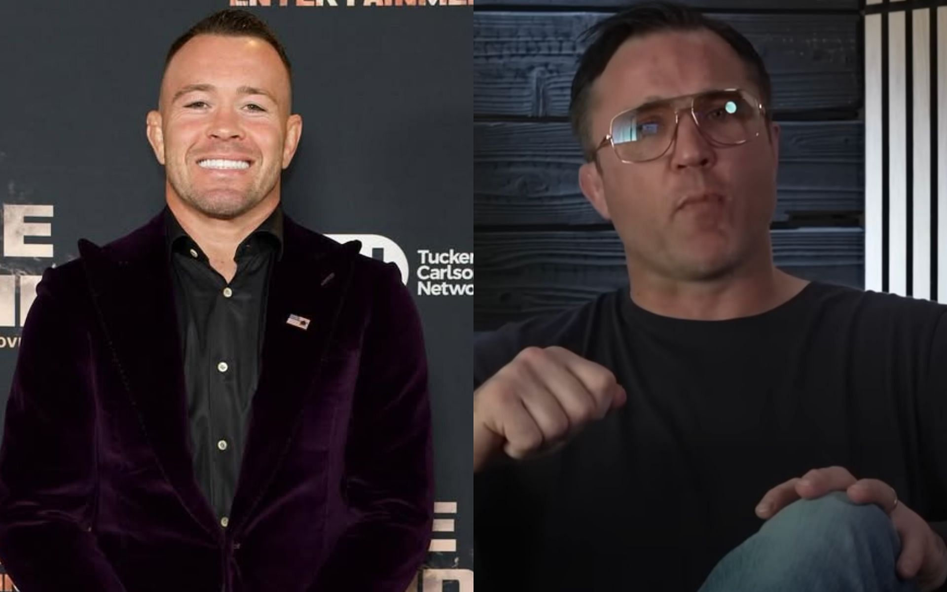 Chael Sonnen (right) addressing Colby Covington (left) post-UFC Tampa. Now, former UFC fighter reacted to this. [Image courtesy: @ChaelSonnenOfficial on Youtube and @colbycovington on Instagram]