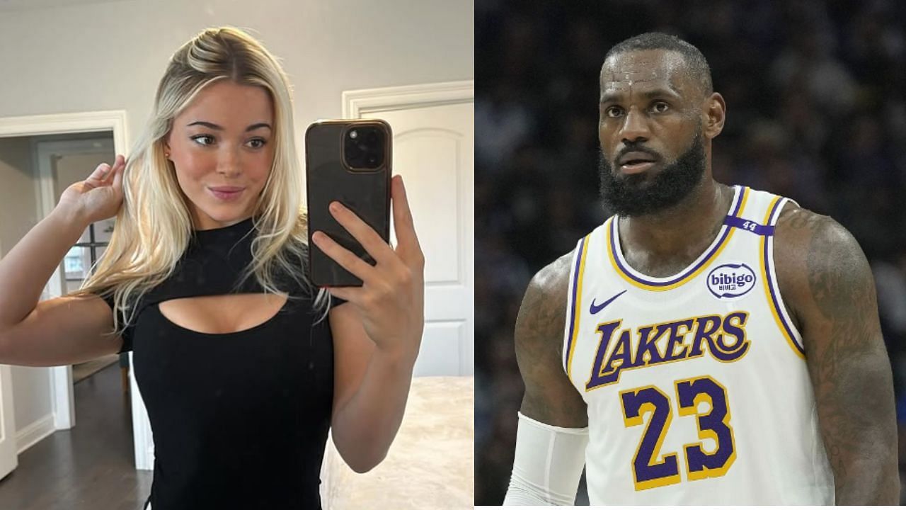 Olivia Dunne (L) and LeBron James (R) (Images from - Instagram.com/@livvydunne, Getty)