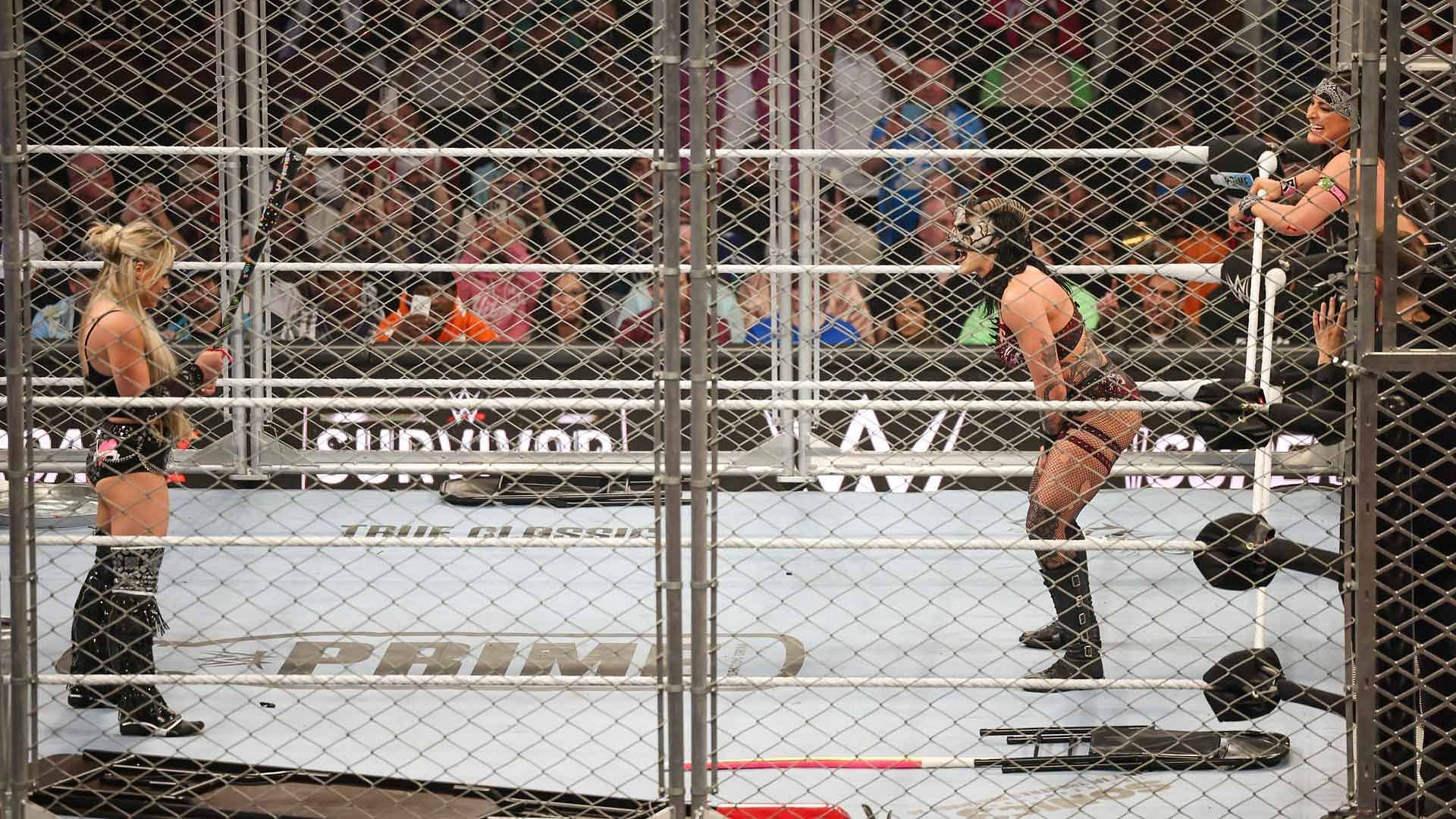 Liv Morgan and Rhea Ripley at WWE Survivor Series