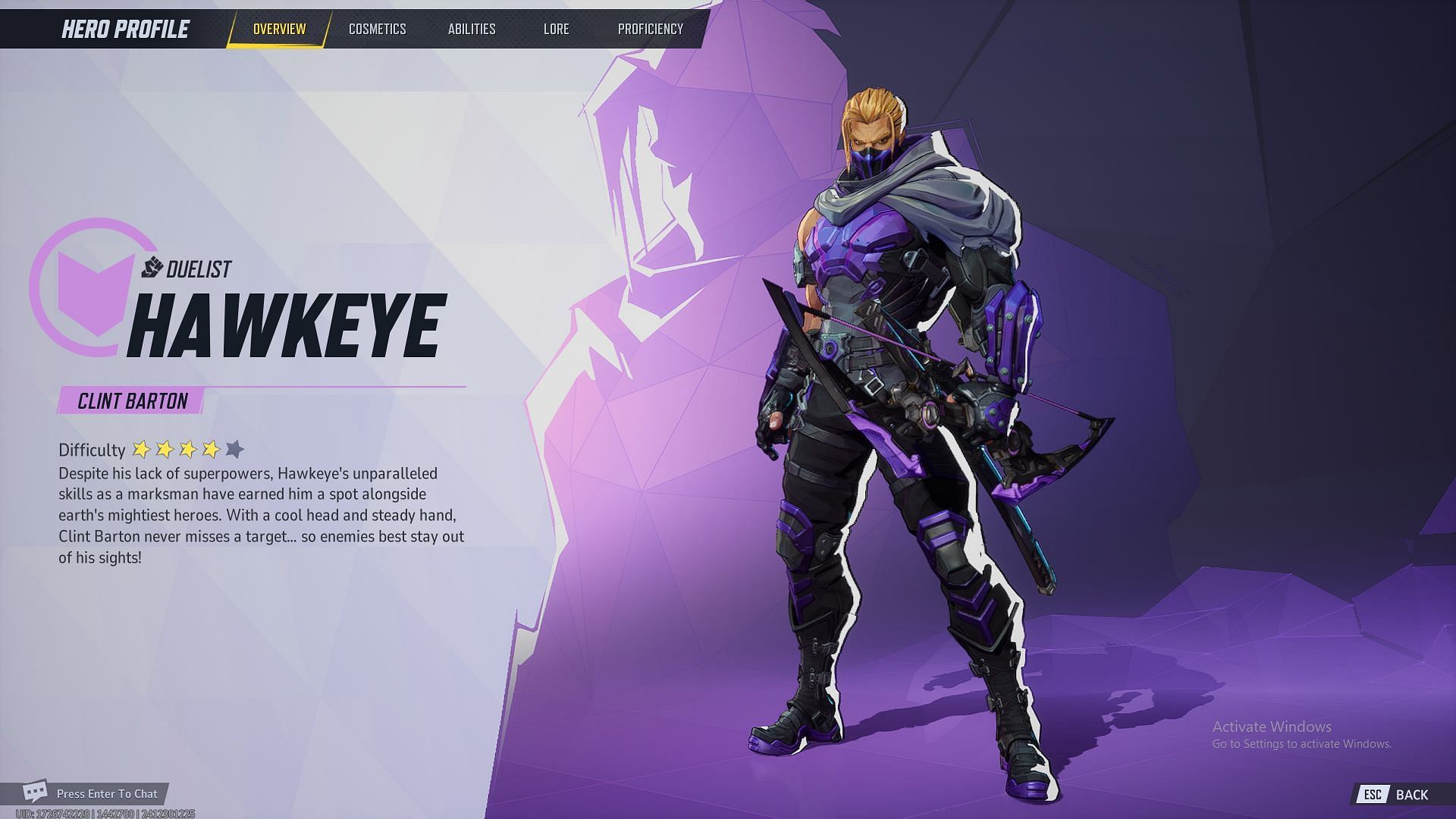 Hawkeye&#039;s character overview (Image via NetEase Games)