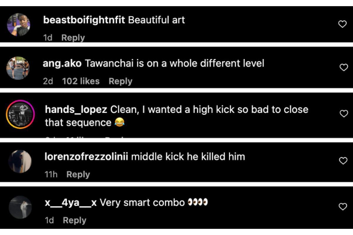 Screenshot of fans&#039; comments