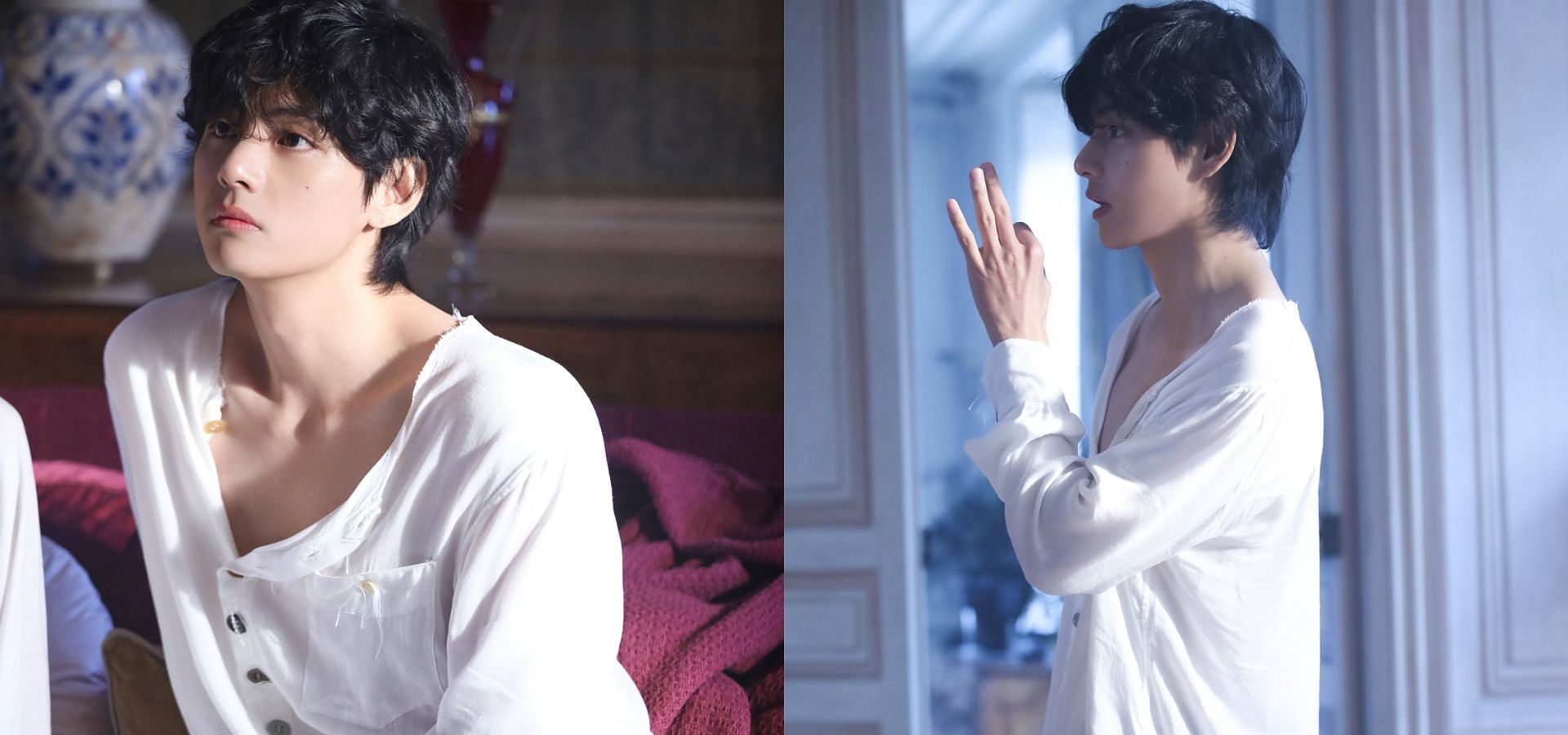 Kim Taehyung reveals being ambidextrous in &lsquo;Winter Ahead&rsquo; MV BTS. (Images via Weverse/BTS)