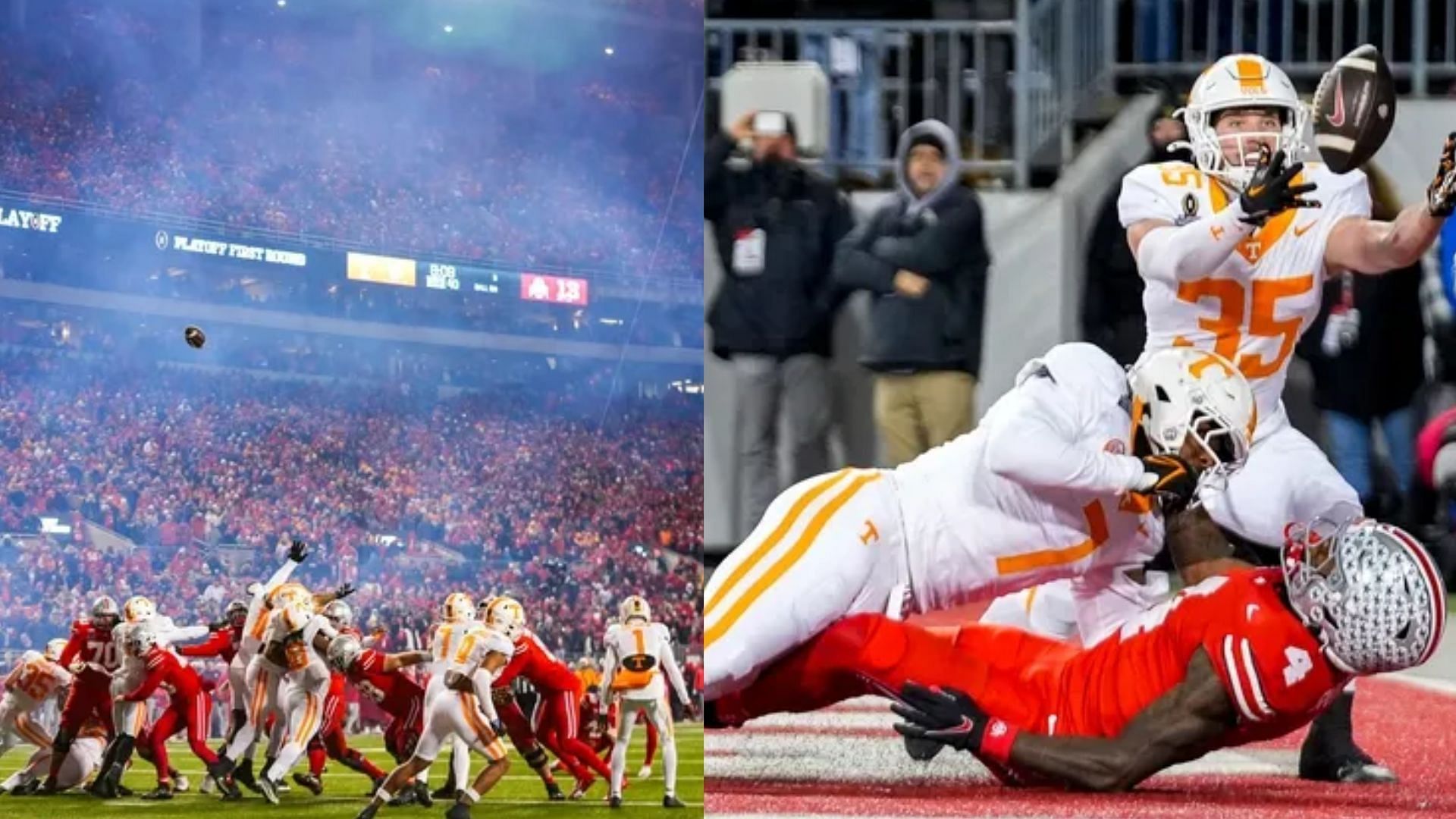 The Tennessee Volunteers vs. the Ohio State Buckeyes team