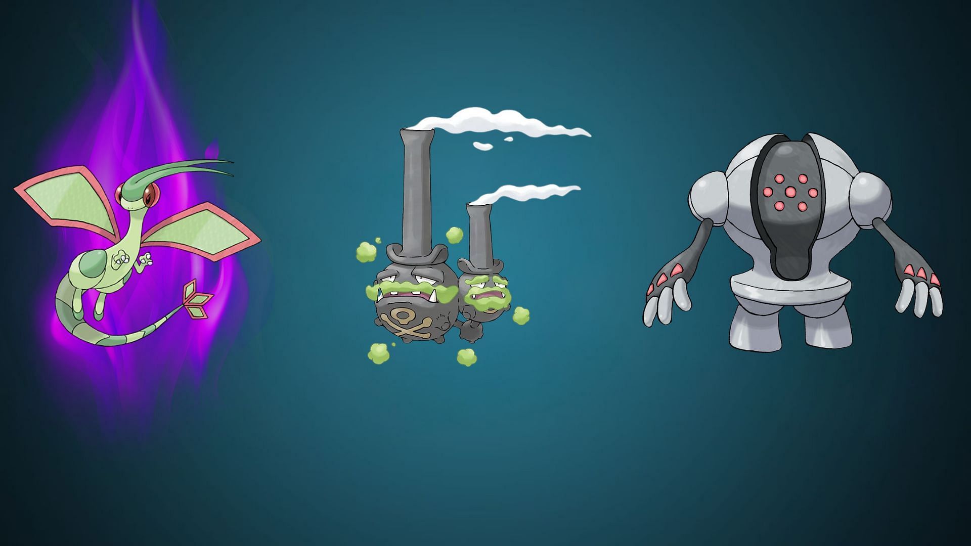 Shadow Flygon, Galarian Weezing, and Registeel (Image via TPC)