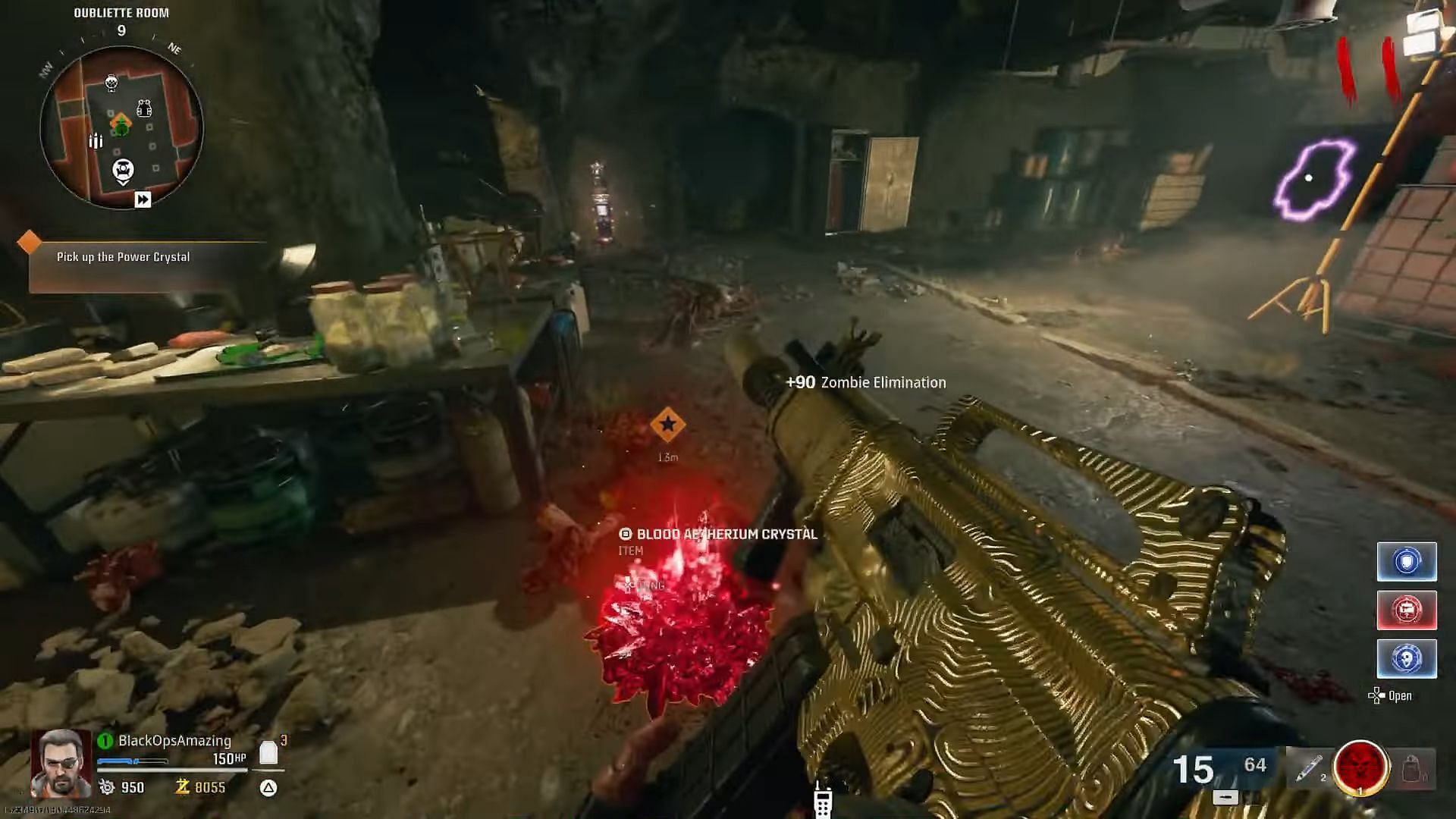 Blood Aetherium crystal in Black Ops 6 Zombies (Image via Activision || YouTube/@ BlackOpsAmazing)