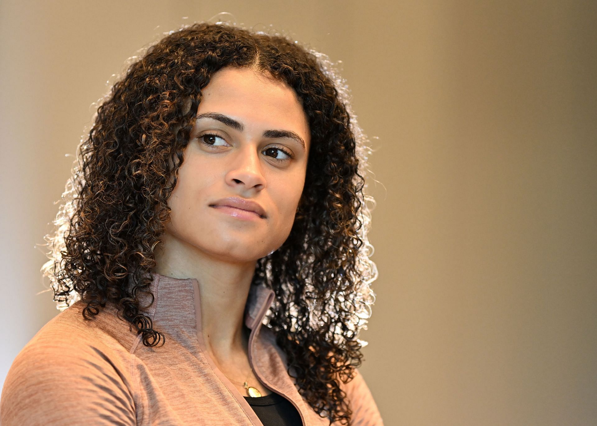 Sydney McLaughlin-Levrone during a press conference at the World Athletics Awards Ceremony in Monaco (Image via Getty)