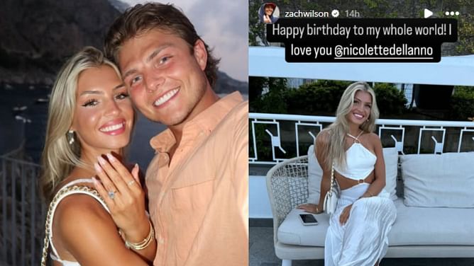 Broncos QB Zach Wilson pens romantic note for fiancée Nicolette Dellanno's 23rd birthday